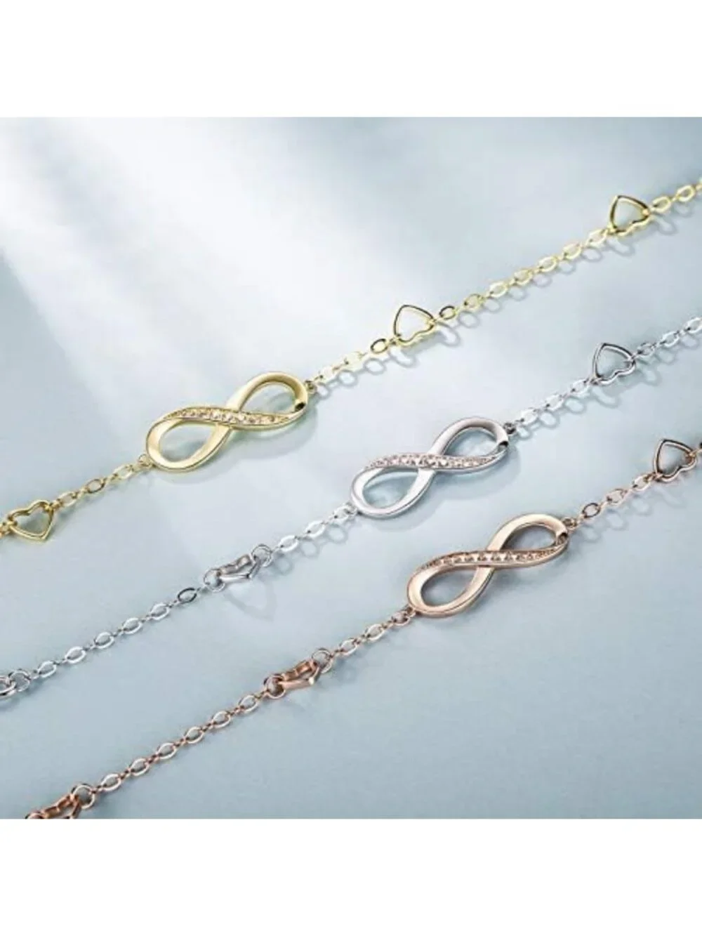 Sterling Silver Infinity Anklet Bracelet for Women - Elegant 925 Jewelry